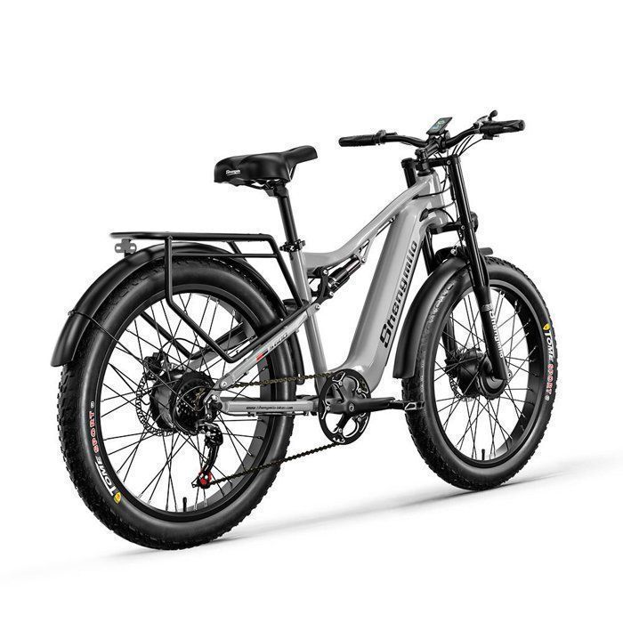 Velo electrique adulte - Shengmilo S600 - 2000W Double moteur - Fat Bike 26 Pouces - Batterie  48V17.5Ah - Tout suspendu - Gris