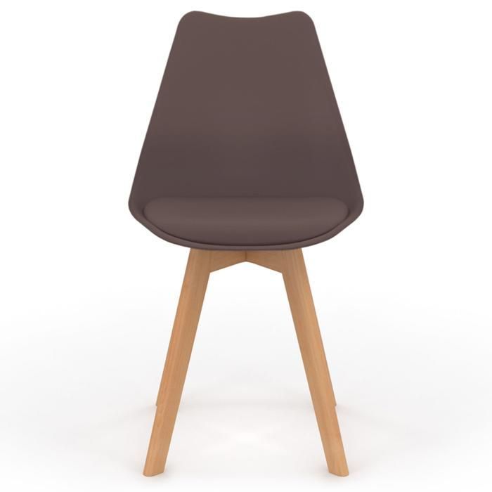 IDMARKET Set van 6 SARA Scandinavische eetkamerstoelen in taupe, beige en wit