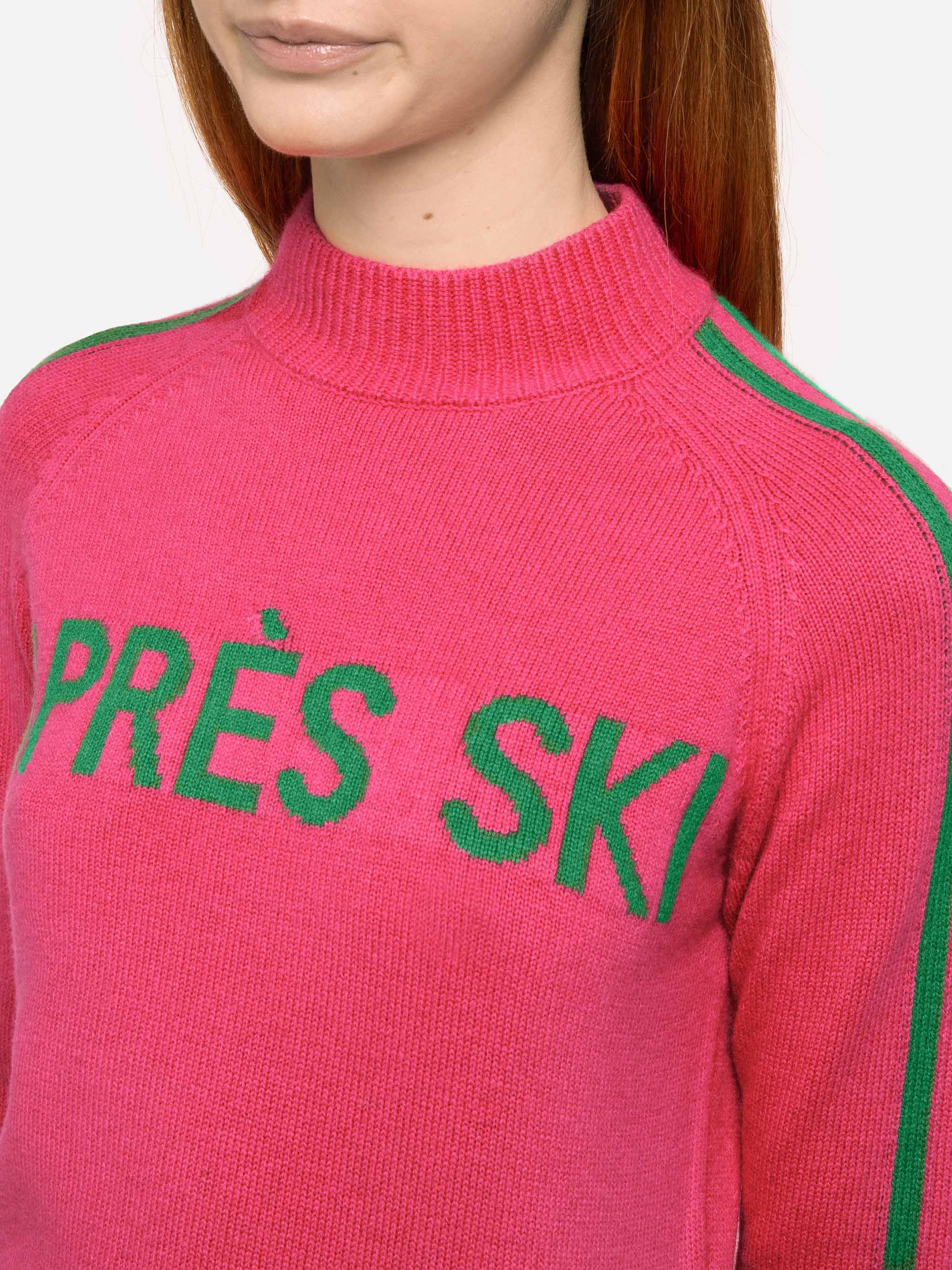 Maglia da donna mezzo collo alto con ricamo Après Ski