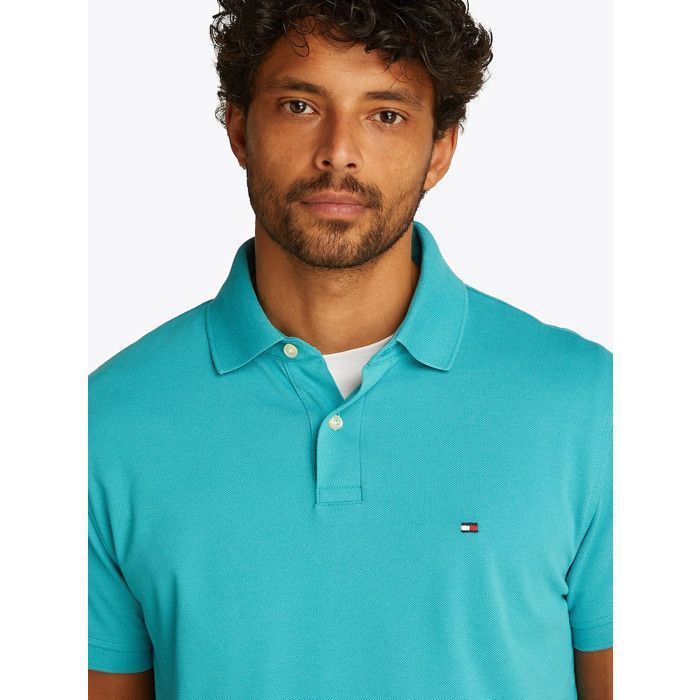 Tommy Hilfiger Men's Green Regular Fit Short Sleeve Polo Shirt