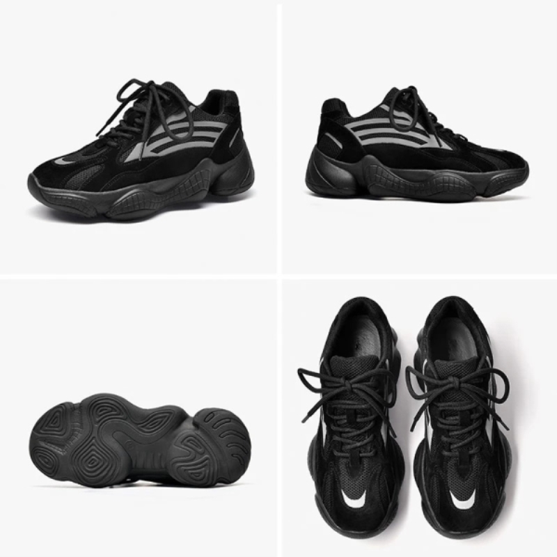 Zapatillas deportivas para mujer, de ante, piel, malla, punta redonda, plataforma con tiras cruzadas, estilo casual, hechas a mano (29347)