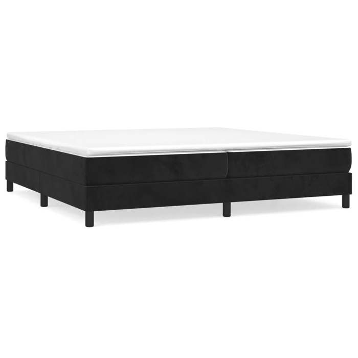 Struttura letto con materasso - Maison Exclusive - Nero - 200x200 cm - Velluto - Massimo relax