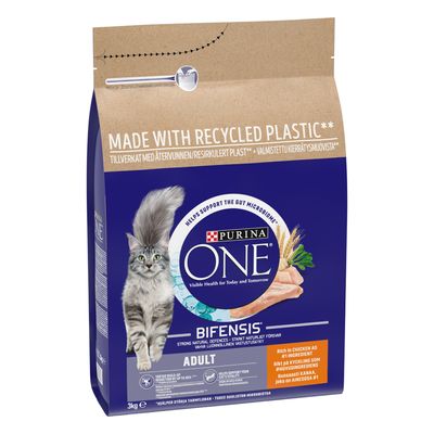 PURINA ONE tørrfôr til voksne katter med kylling og fullkorn