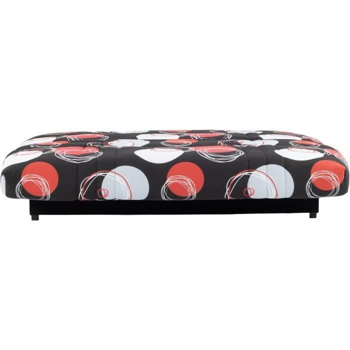 Divano letto click-clack - 3 posti - Black Planet - 190 x 90 x 92 cm - PIXIE