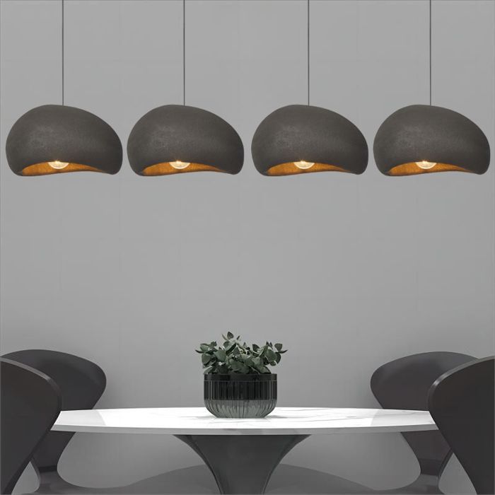 WOTTES Suspension Luminaire Moderne Créatif Noir, Lustre Design Métal Vintage E27 Lampe 1pcs Ø30cm pour Cuisine Salle à Manger