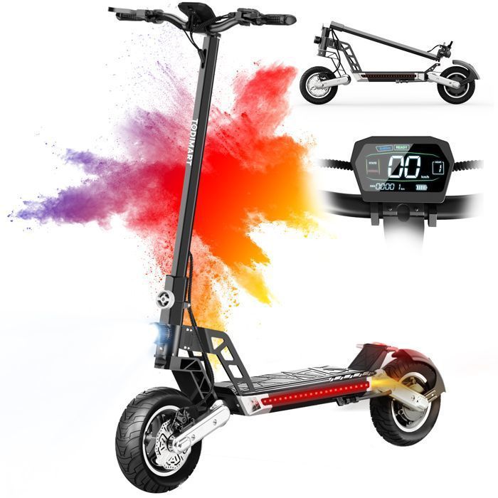 G2 Trotinette Electrique Adulte,Autonomie 40-45km，Moteur 500W（Moteur à pic 800W） avec Batterie 48V 10.4Ah,TODIMART