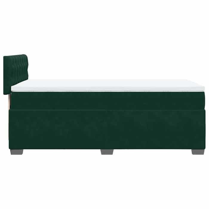 Struttura letto con materasso - Maison Exclusive - Velluto verde scuro - 80x200 cm - Massimo relax