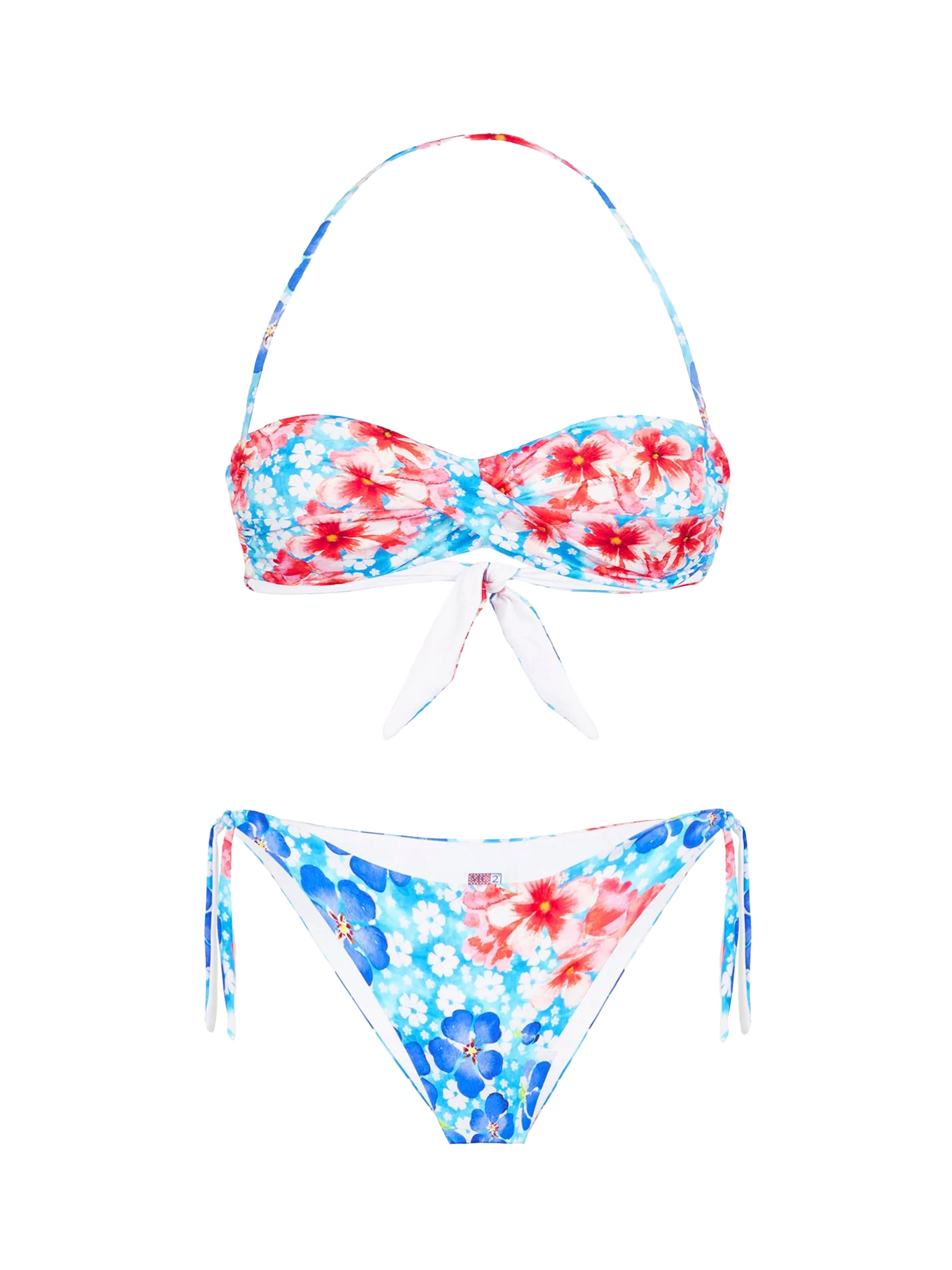 Damesbandeaubikini met bloemenprint