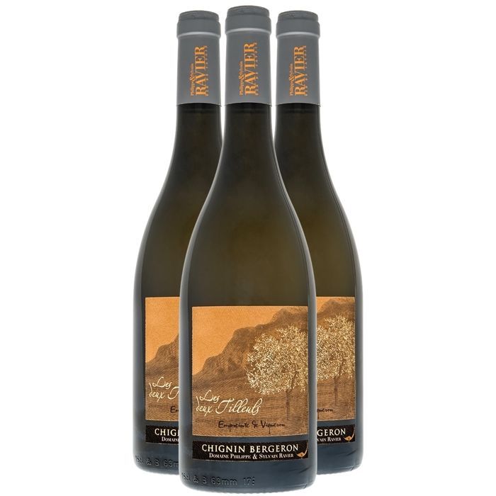 Philippe and Sylvain Ravier Vin de Savoie Chignin Bergeron Les Deux Tilleuls 2023 - Vino blanco de Saboya - Bugey (3x75cl)