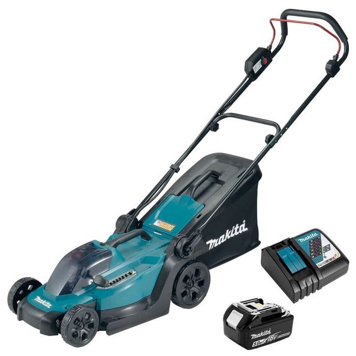 Rasaerba da 33 cm 18V - MAKITA - con 1 batteria da 18V 5.0Ah - Caricabatterie - DLM330RT