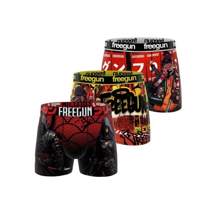 Freegun Boys' Boxer Shorts - Red (Pack of 3)