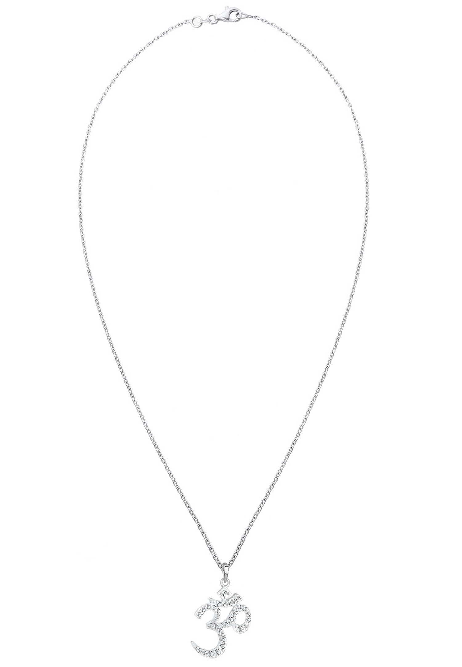 Elli Femmes Om caractères avec cristaux en argent sterling 925