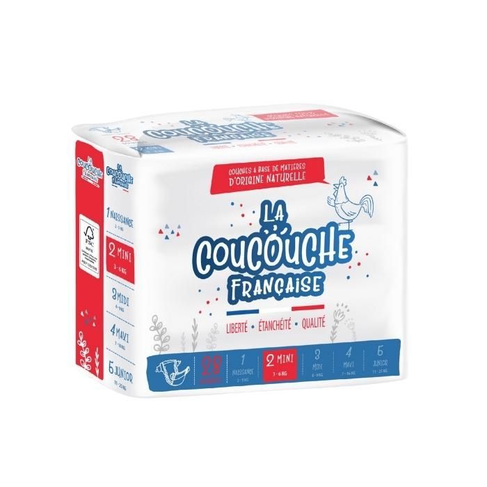 La Coucouche Française Couches Premium Taille 2 (3-6kg) - 28 unités
