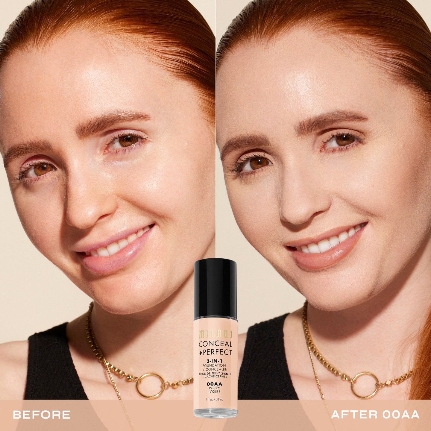 Milani puder 2 u 1 korektor + - 30 ml
