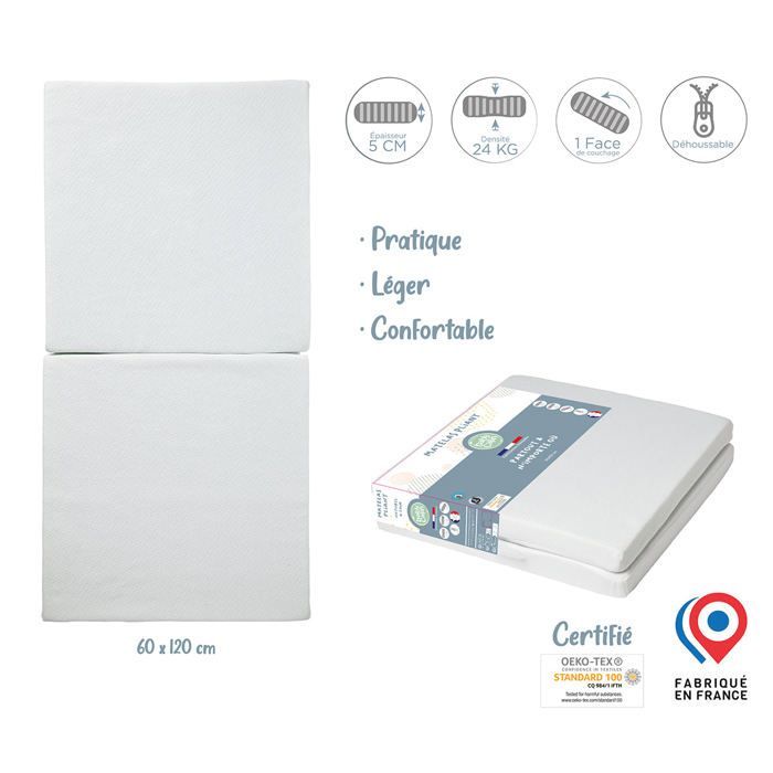 Colchón plegable BABYCALIN 60x120cm 26KG/M3