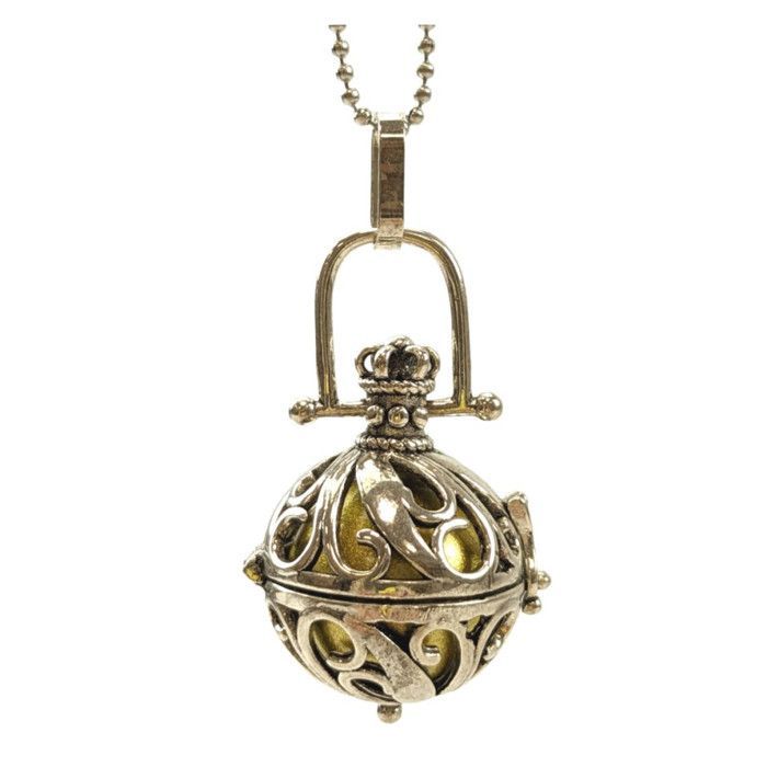 Bola de embarazo con cadena de metal plateado