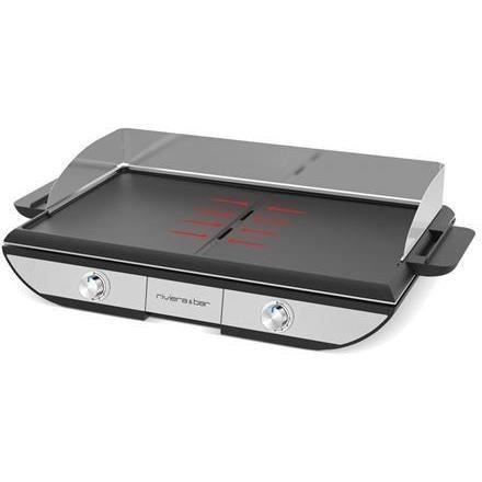 Plancha - RIVIERA & BAR - QPL665 - 2300 W - 2 zonas de cocción - 50 x 30 cm - Acero inoxidable