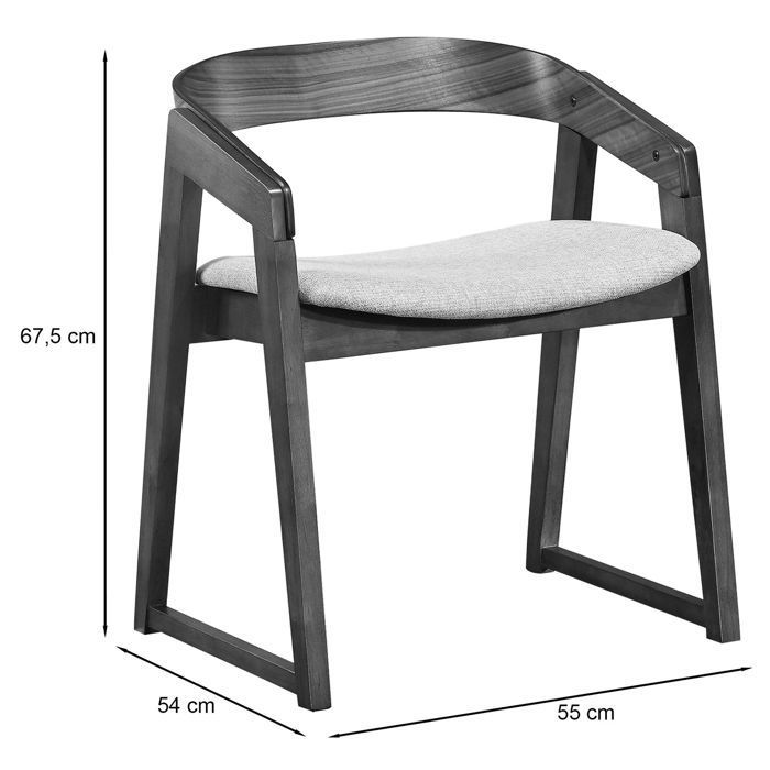 Wooden chair – SALOSS – light wood/light grey