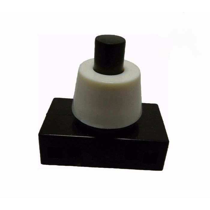 Interruptor pulsador empotrable con contactos de tornillo para lámparas y electrodomésticos, 250 V, 2 A, negro/blanco