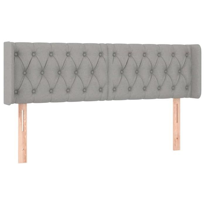 Headboard - vidaXL - Light Grey - 147x16x78/88 cm - Durable Fabric - Adjustable Height
