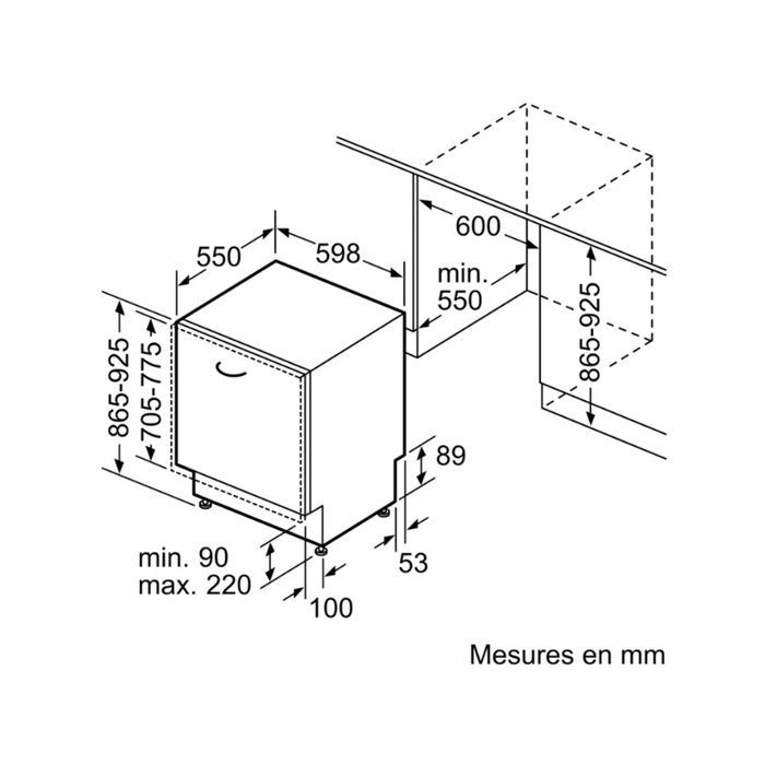 Siemens vaatwasser 59,8 cm, 14 couverts, 42 dB, volledig geïntegreerd - SX63HX16CE