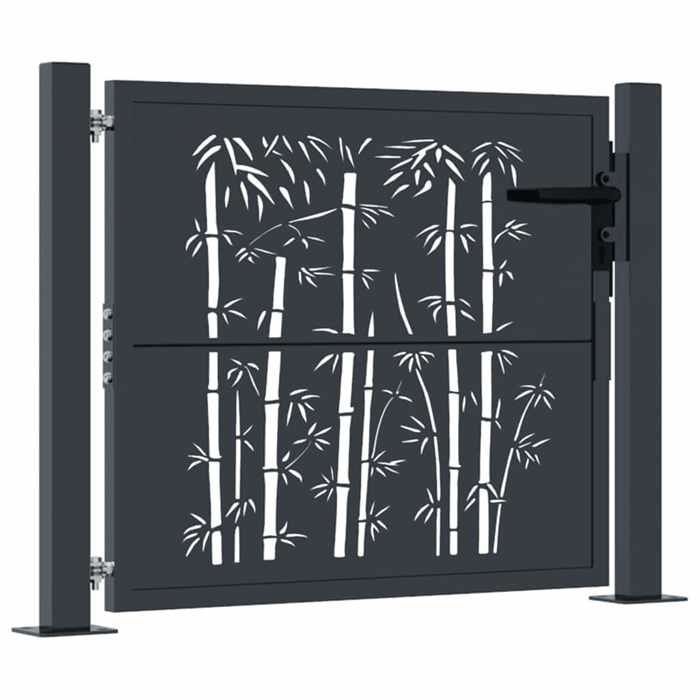 vidaXL Portail de Jardin, Portillon de Patio, Barrière de Sécurité, Porte d'Extérieure Terrasse, Anthracite 105x105 cm Acier 153179
