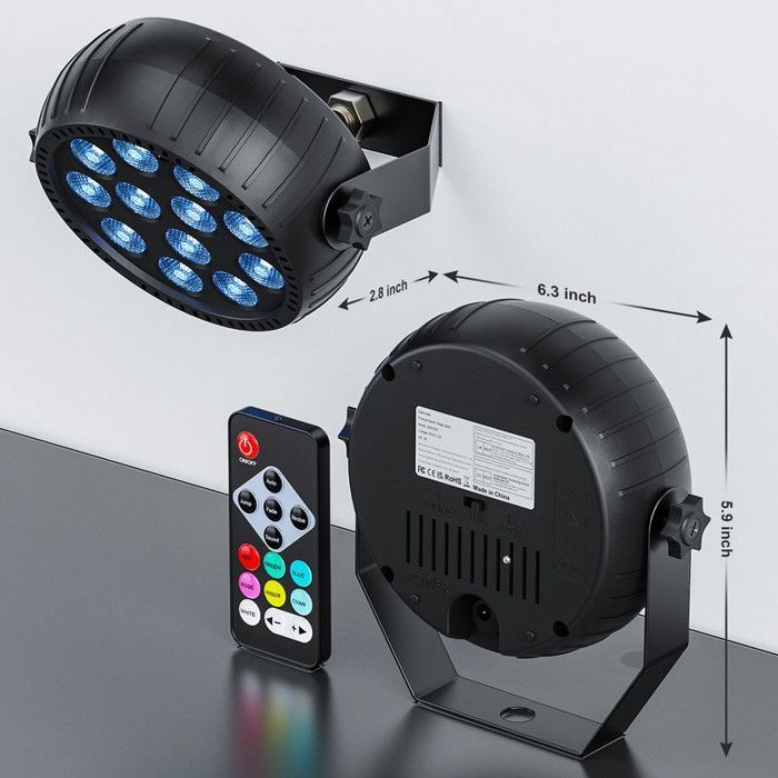 JAJALUYA Proiettore LED RGBW da 20 pezzi, 72W, 2200mAh, con batteria ricaricabile e telecomando, luce da palcoscenico per discoteca