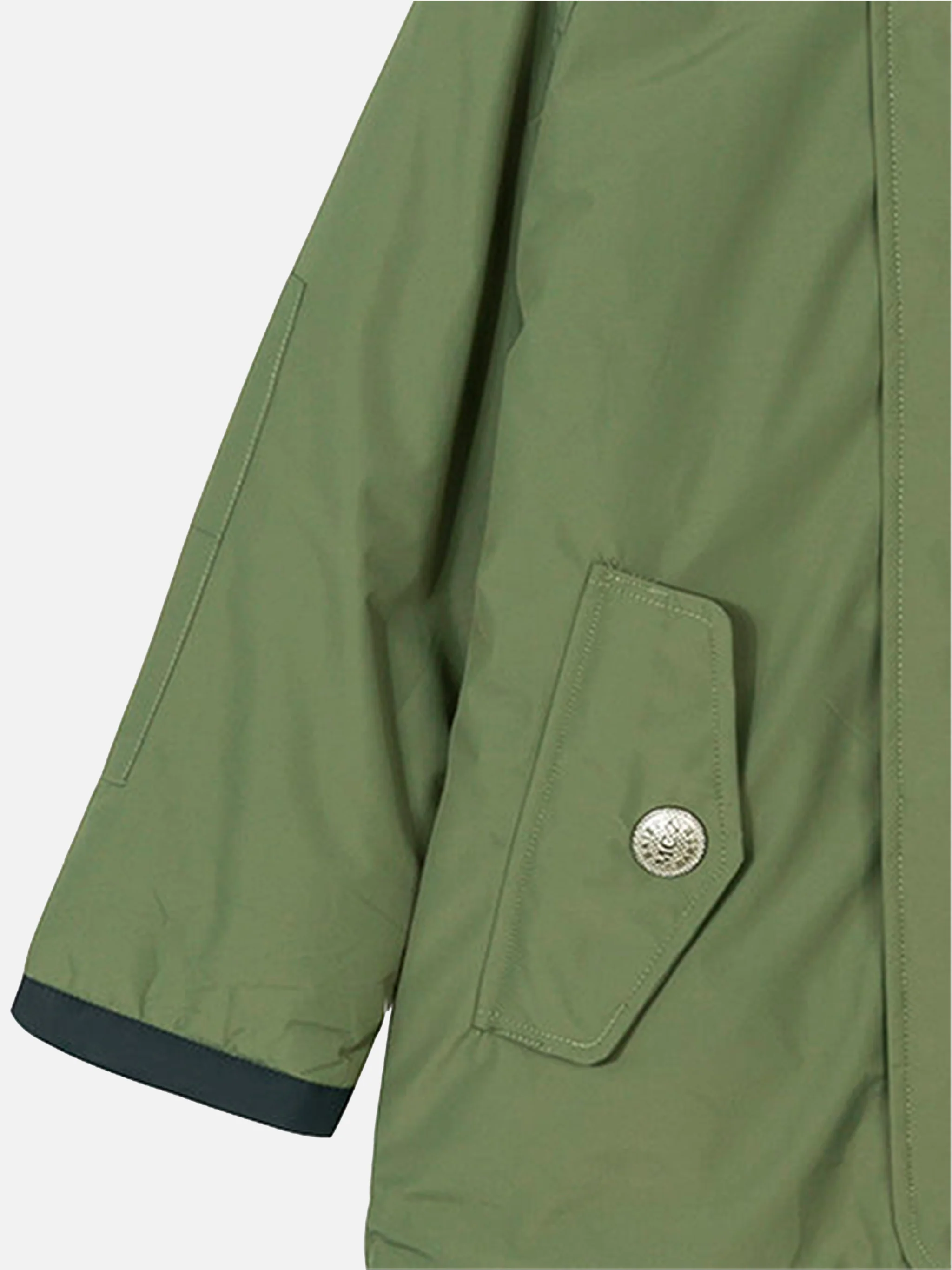 Parka infantil verde militar con capucha