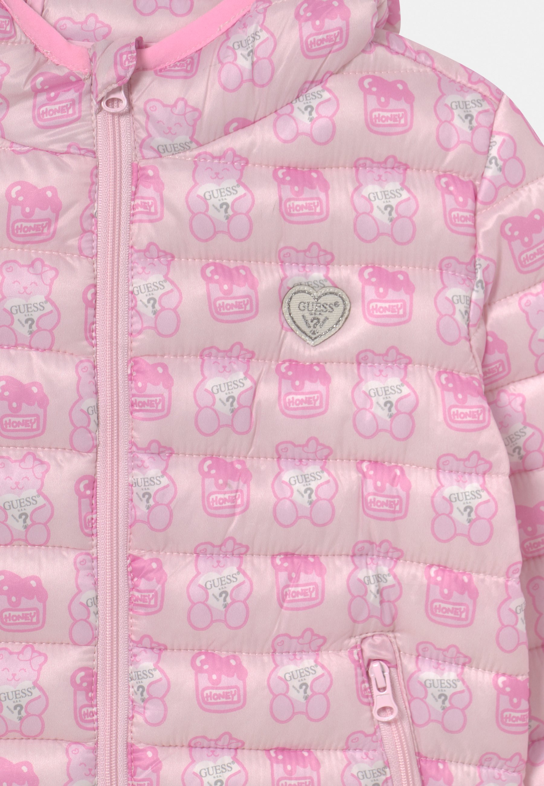Guess Giacca invernale unisex con cappuccio imbottito - rosa