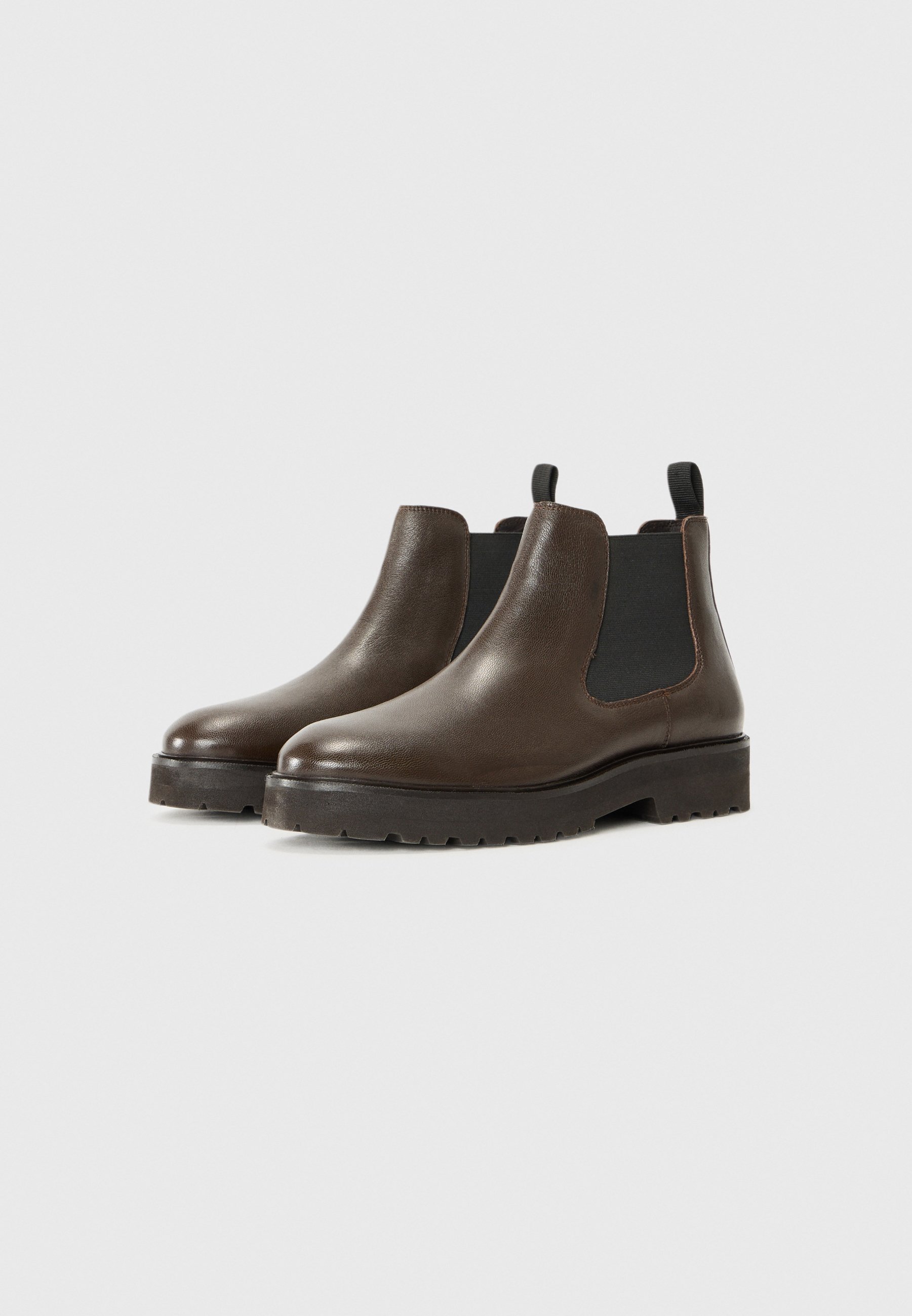 Pier One LEATHER - Stivaletti classici - marrone scuro