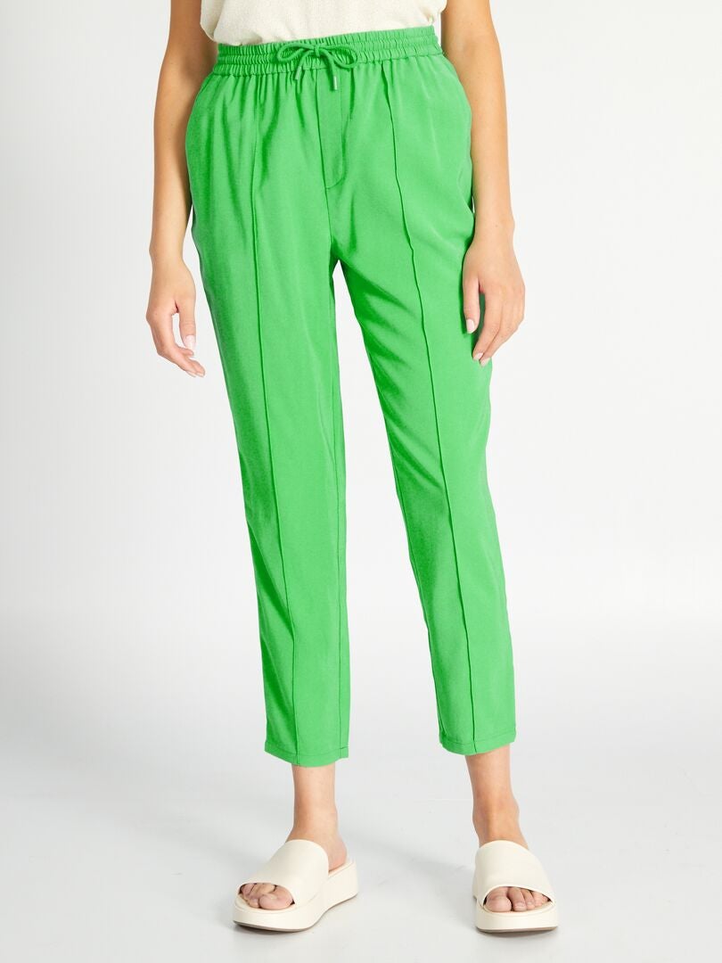 Calça jogger de sarja de corte regular - VERDE