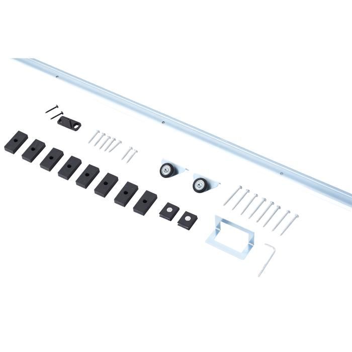Complete sliding door kit 4 x 93 cm (px): rail, rollers, screws