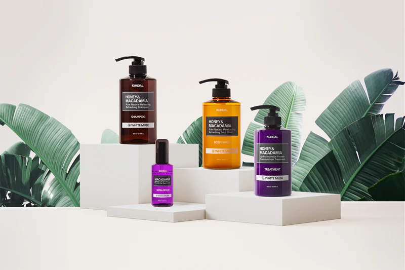 KUNDAL Honey & Macadamia White Musk natuurlijke shampoo voor droog en beschadigd haar
