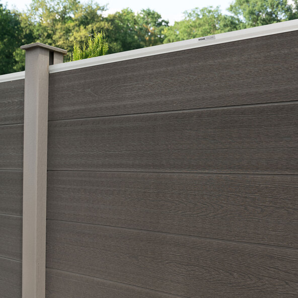 WPC privacy fence CALLADO, 1 x panel + 2 x posts