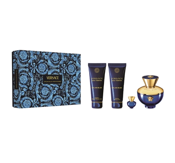 Versace Dylan Blue Pour Femme woda perfumowana spray 100 ml   5 ml   balsam do ciała 100 ml   żel pod prysznic 100 ml