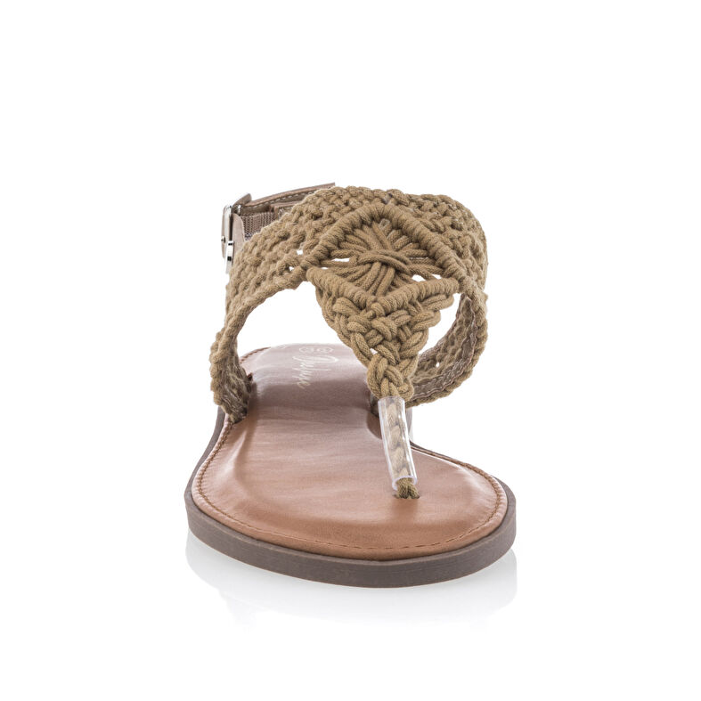Brune sandaler med stringtruse til dame