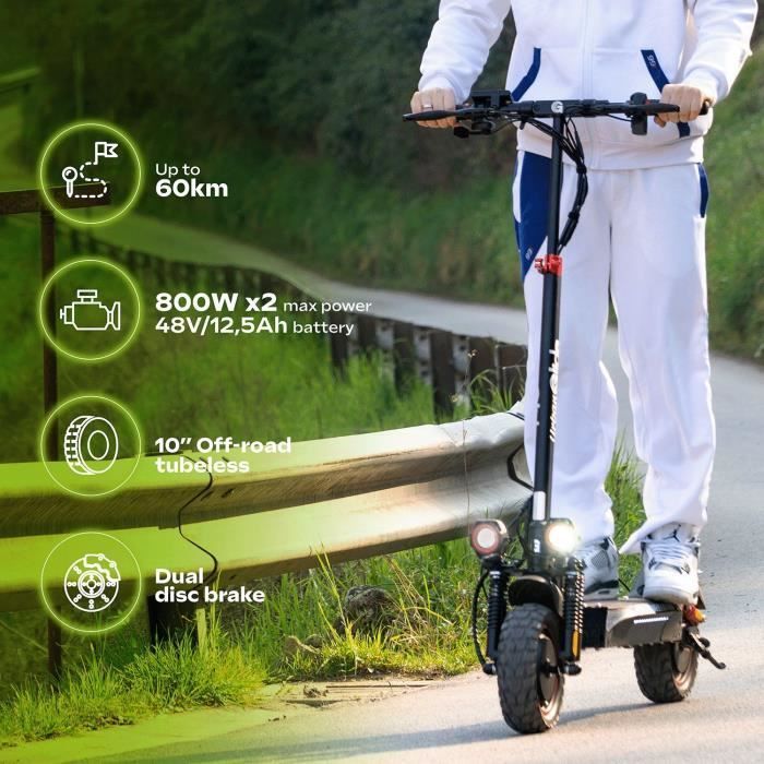 Monopattino elettrico - URBANGLIDE - ECROSS DUO - 800 W - Pneumatici da 10
