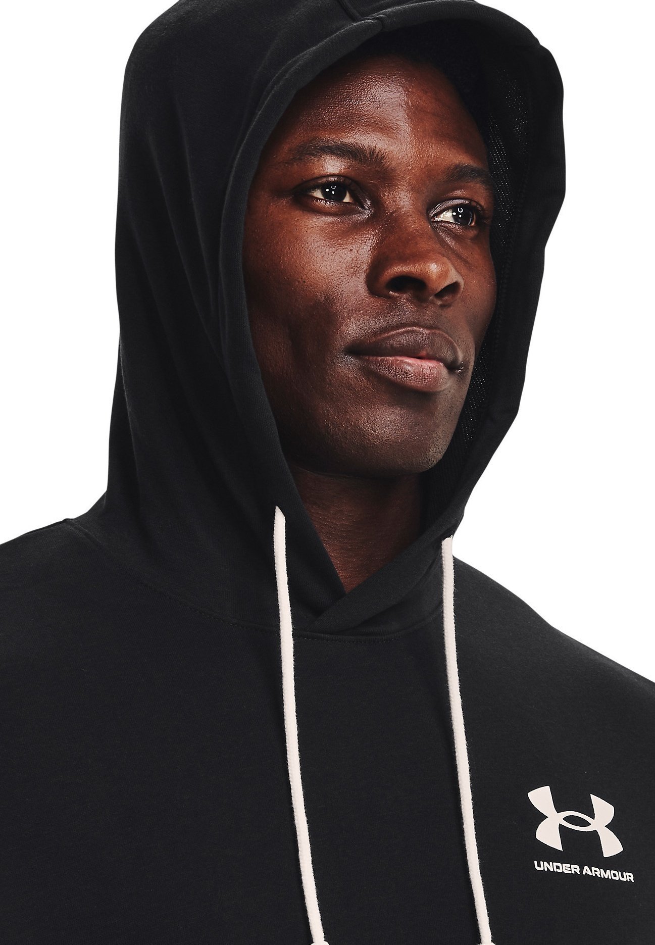 Under Armour RIVAL TERRY - T-shirt met print - zwart