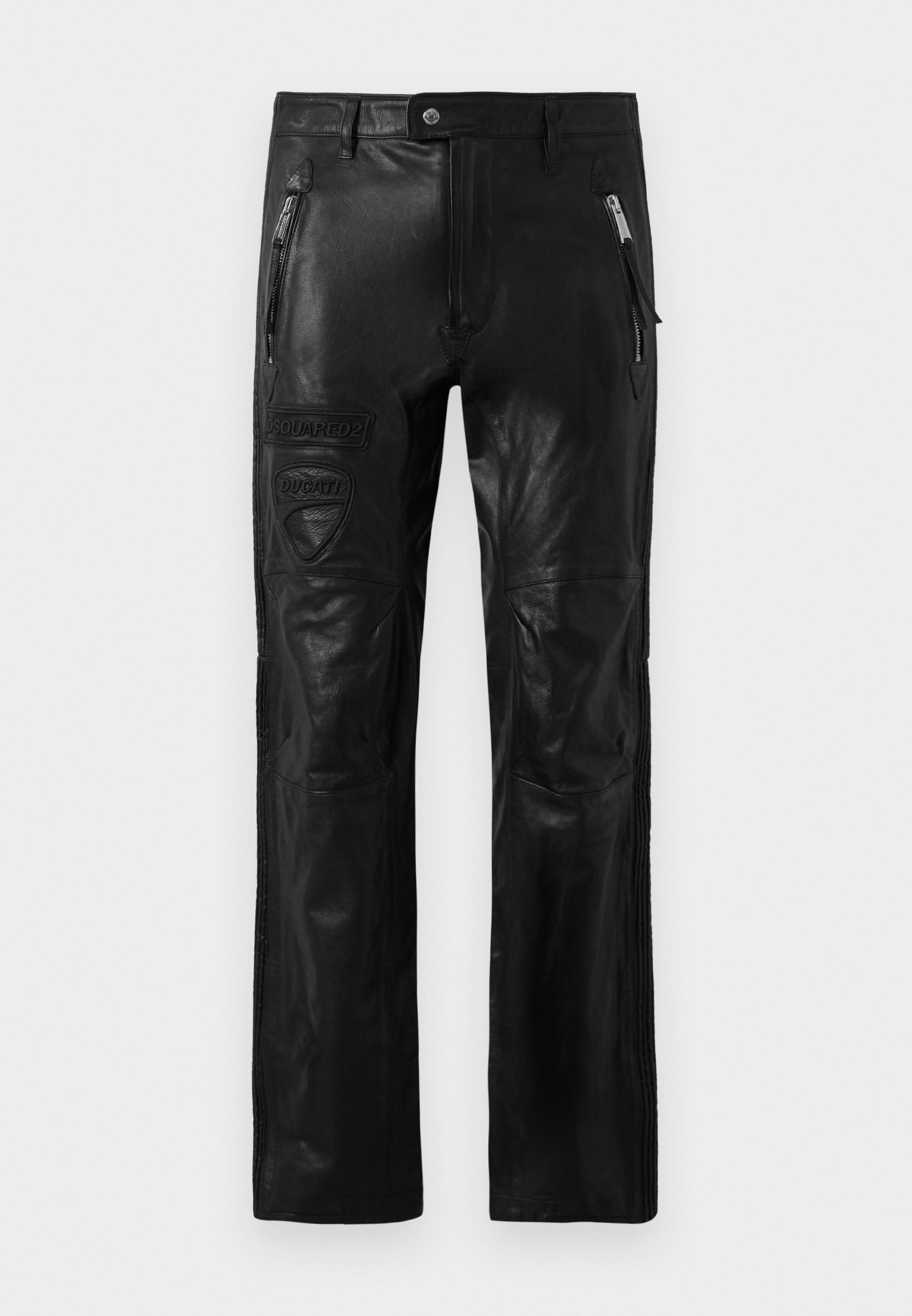 Dsquared2 DUCATI PANT - Spodnie skórzane - czarne