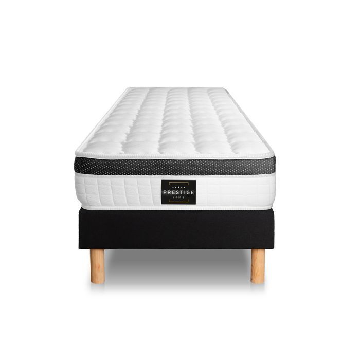 Ensemble Supérieur 80 x 190 cm sommier Kit Noir