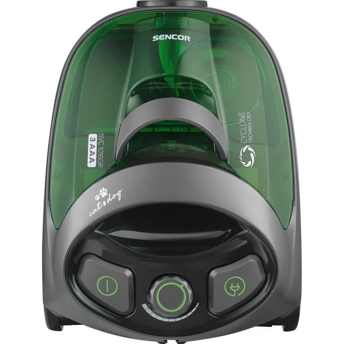 Bagless canister vacuum cleaner - SENCOR - SVC 1016GR - 800 W - 80 dB - 1.5 L - Black / Green