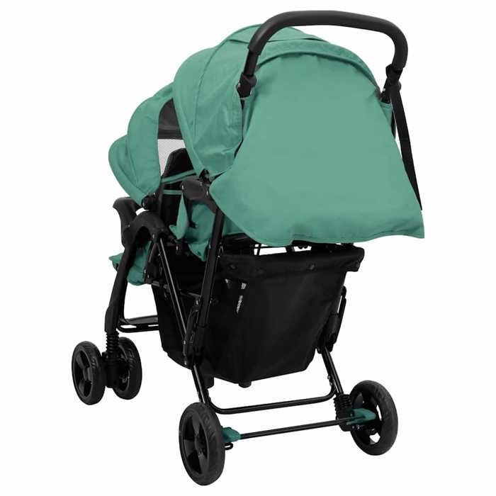 vidaXL Double Stroller, Foldable Travel Pram, Toddler Stroller, Outdoor Protection against 10352