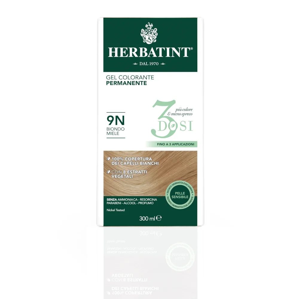 HERBATINT Herbatint Gel de teinture capillaire permanente 3 doses 9N Blond miel 300 ml