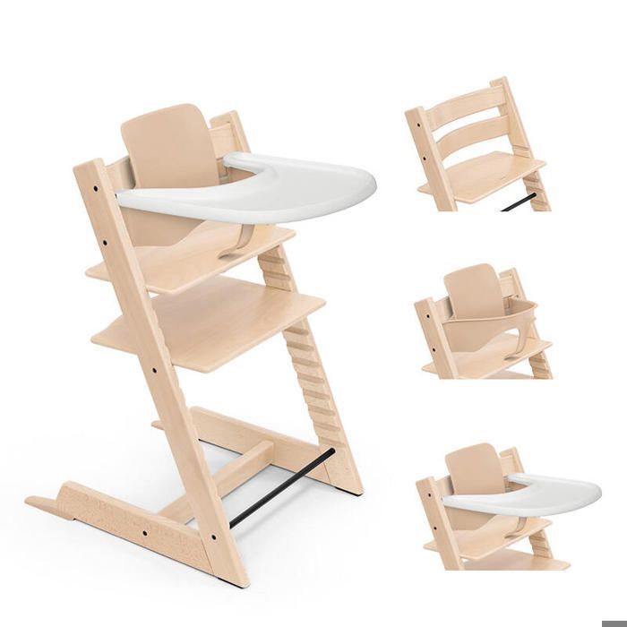 STOKKE - Cadeira Alta Tripp Trapp + Conjunto para Bebê + Bandeja Natural