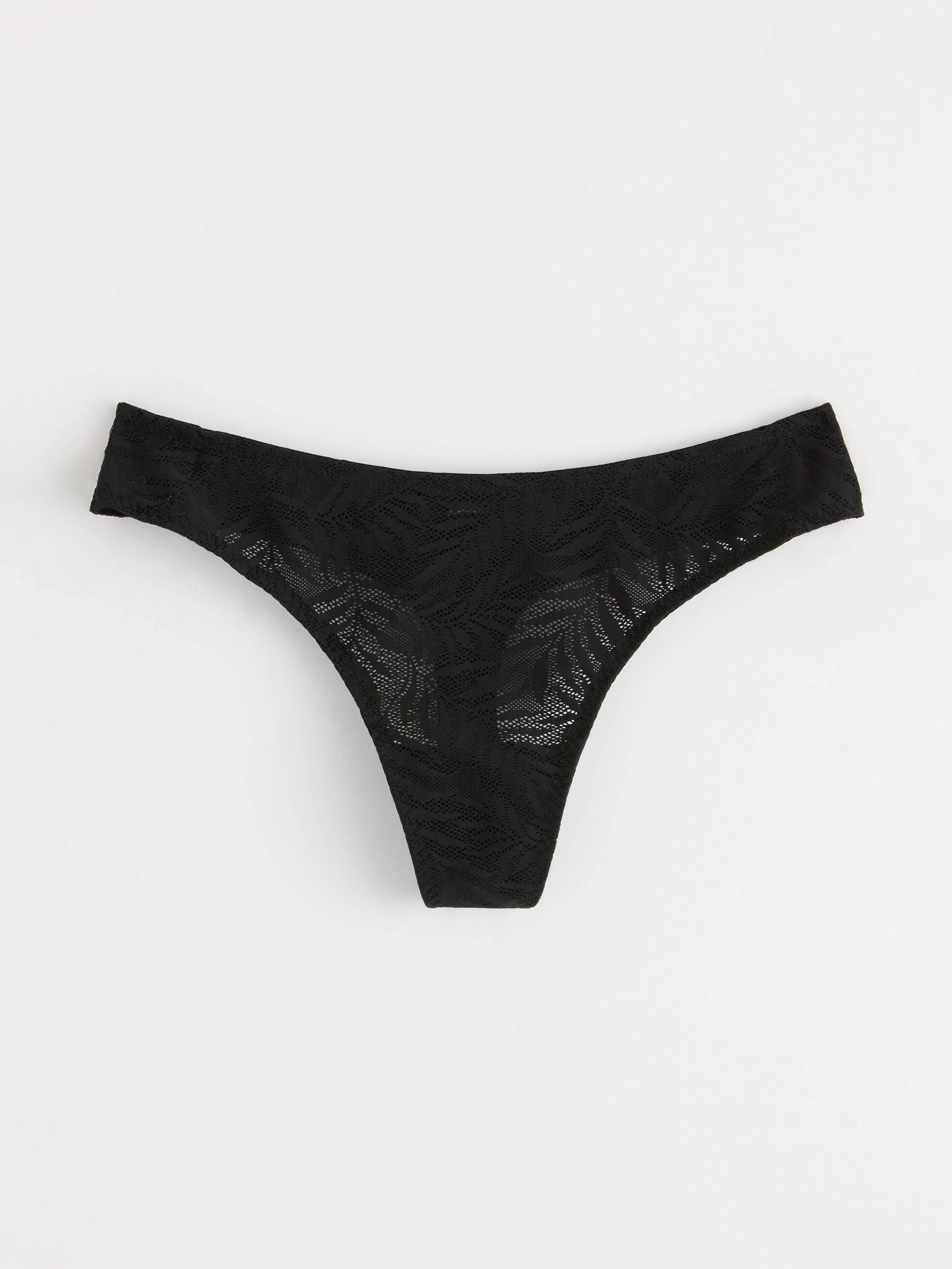 Stringtrosa i spets Black