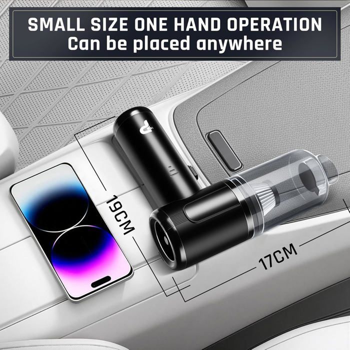 Cordless Handheld Vacuum Cleaner, 25000Pa Powerful Cordless Car Vacuum Cleaner with Large Capacity Battery, Mini Rechargeable Vacuum Cleaner