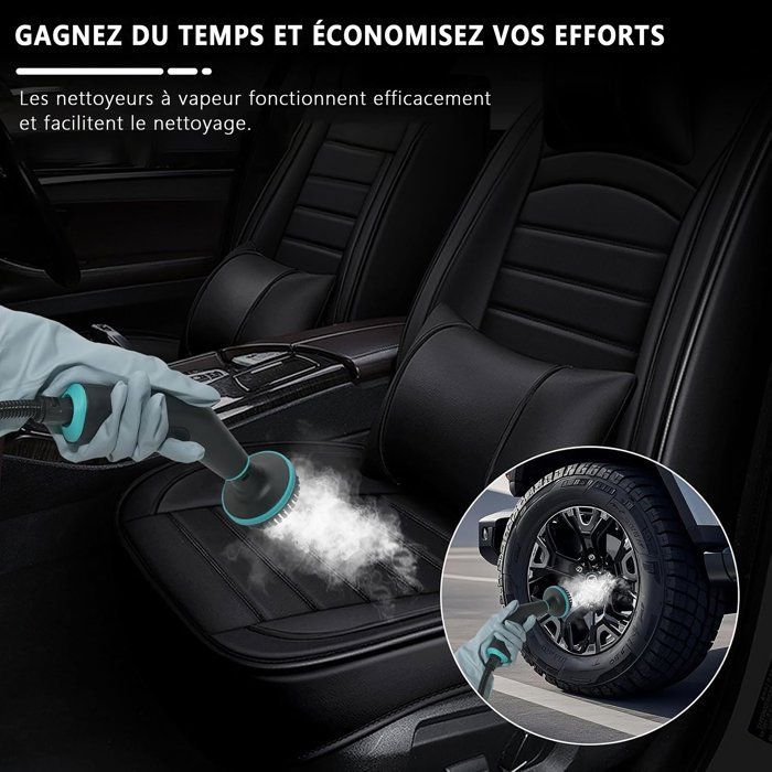 Nettoyeur Vapeur Haute Pression,6 vitesses,réservoir d'eau 1250ML, Chauffage Rapide 15S,avec 10 accessoires,pour Nettoyer Les