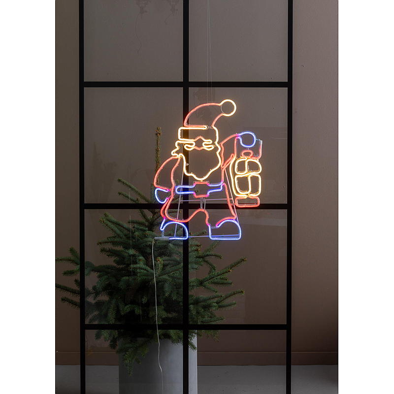 Light IT Lysende skilt Julemanden med lanterne, 46x62 cm