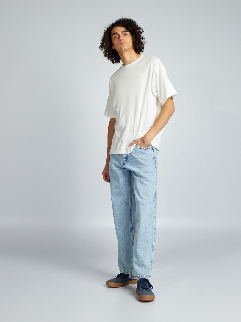 Jeans met wijde pijpen - BLAUW