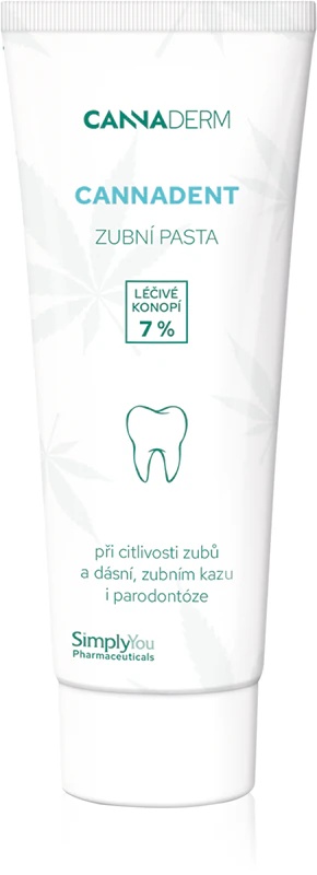 Cannaderm Cannadent Alkalna zobna pasta zeliščna zobna pasta s konopljinim oljem